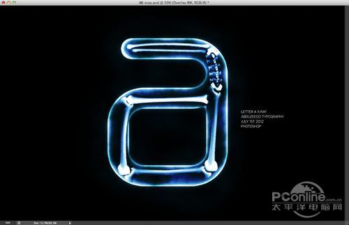 PhotoShop制作奇特X光片骨骼特效文字教程插图(14)