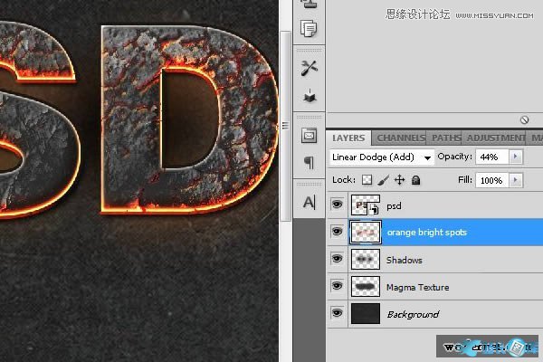 Photoshop制作超酷的岩石立体字教程插图(22)