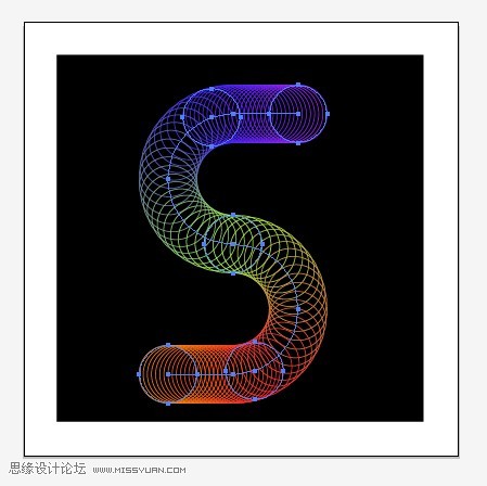 AI制作立体三维线条字母标志插图(13)