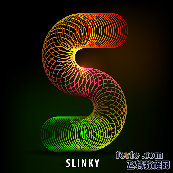 AI制作立体三维线条字母标志插图