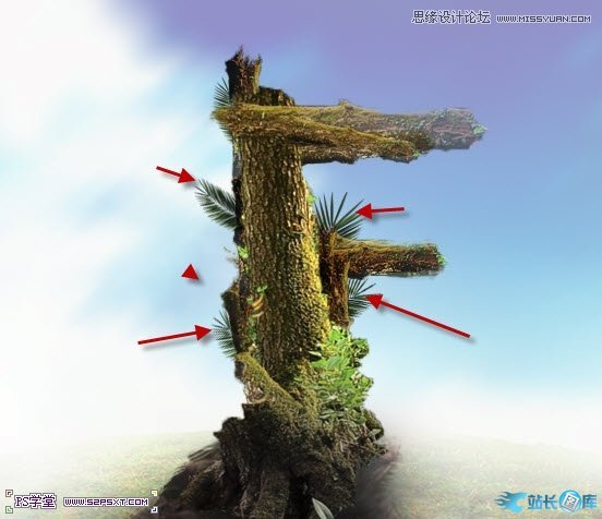 Photoshop制作树木图案立体字教程插图(18)