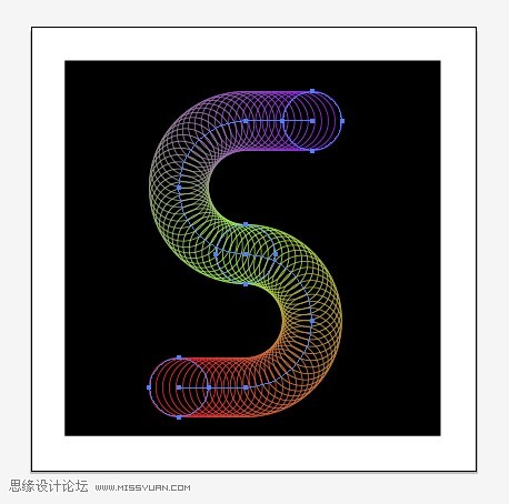 AI制作立体三维线条字母标志插图(11)