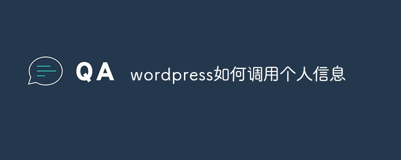 WordPress如何调用个人信息插图