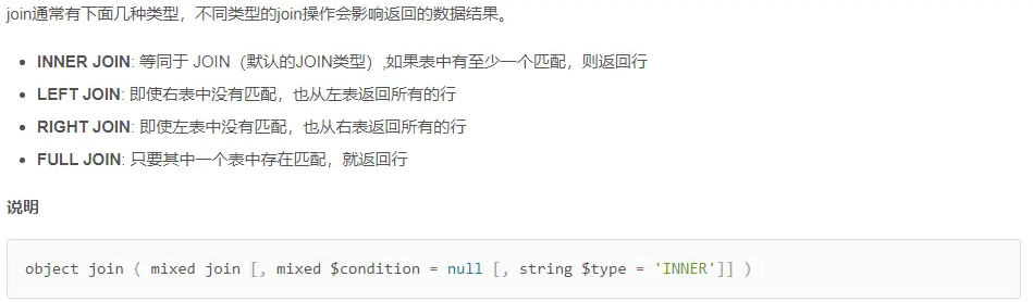 关于ThinkPHP的join关联查询不使用默认的表前缀插图