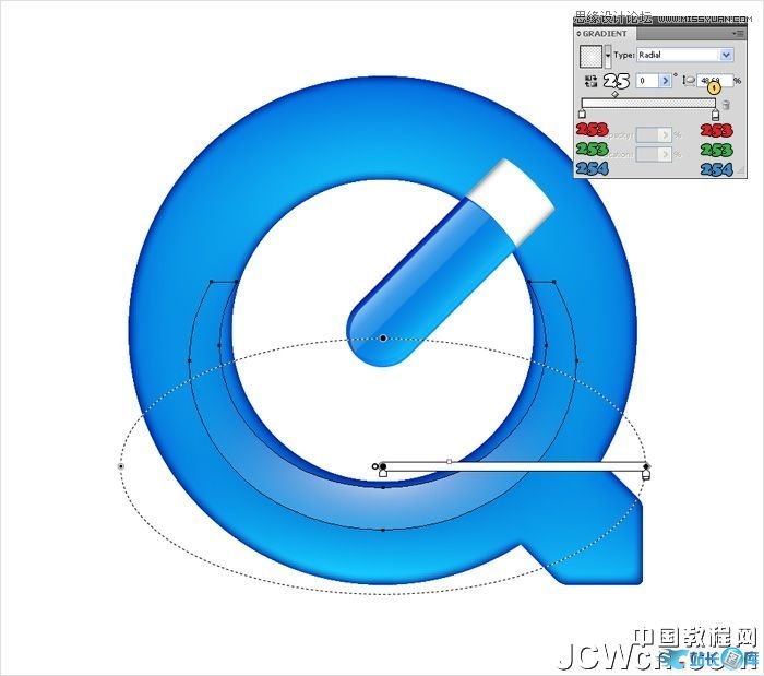 Illustrator制作蓝色苹果QuickTime标志插图(14)