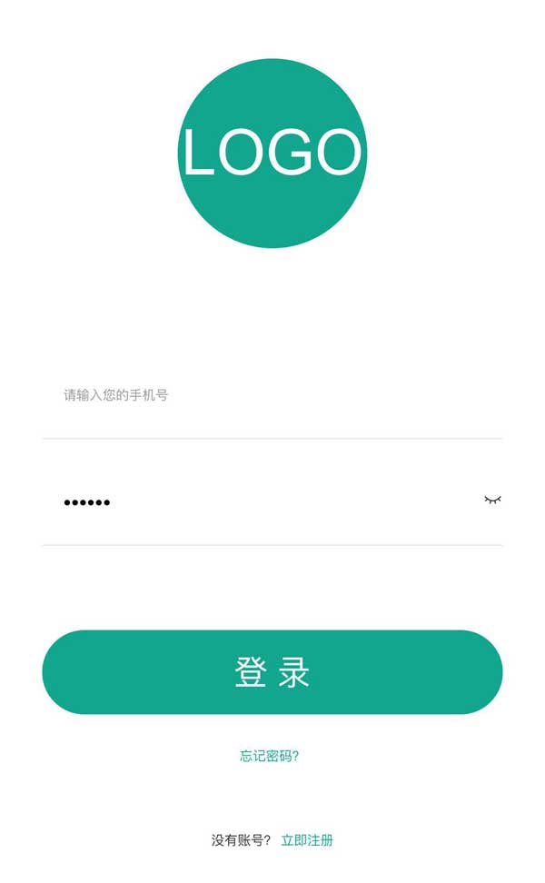 绿色的手机登录页面通用模板插图
