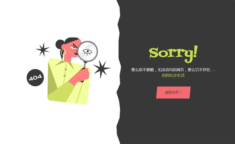 创意的分割线404页面模板插图