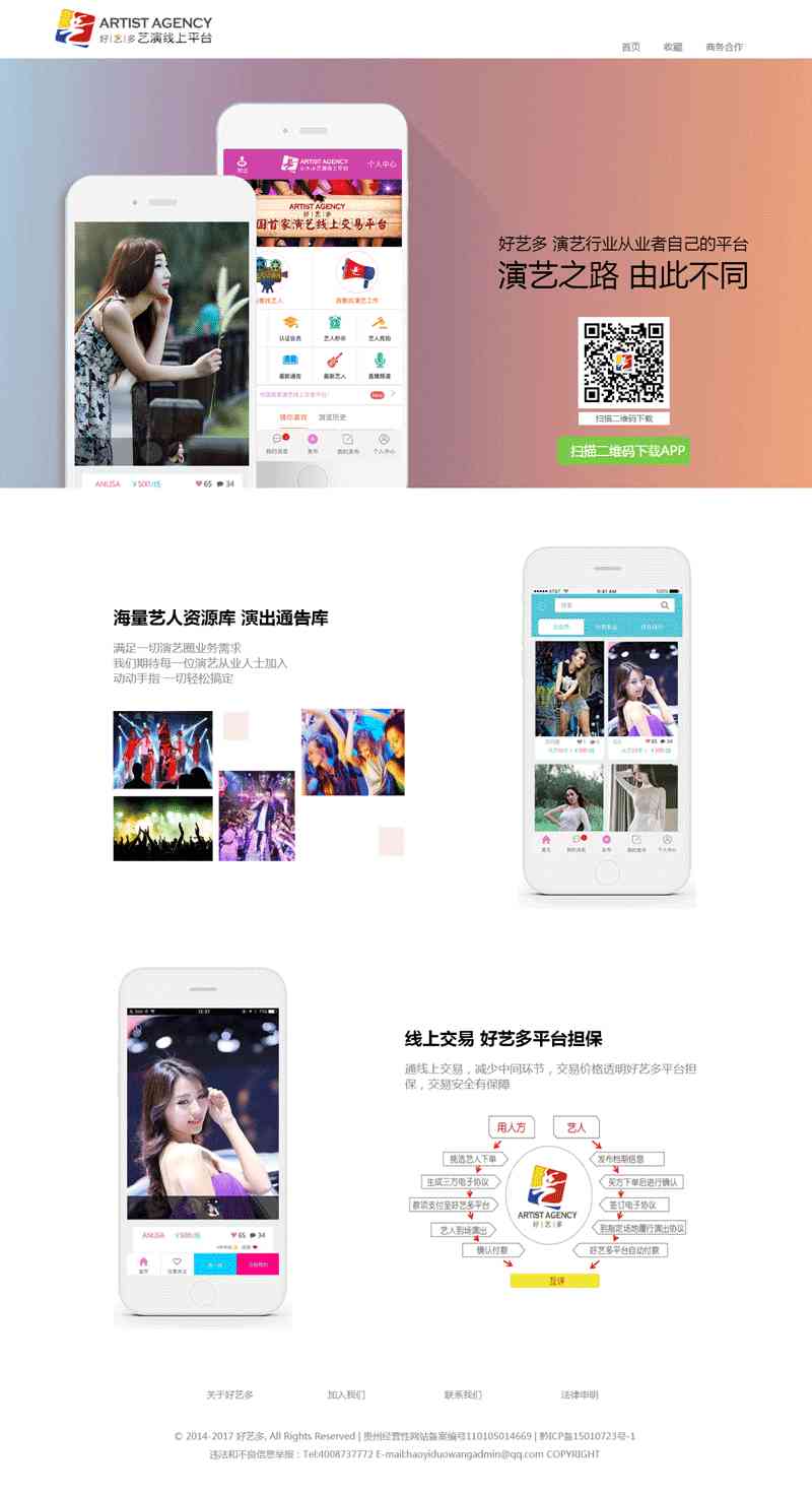 好艺多演艺线上平台app下载页面模板_html单页模板插图