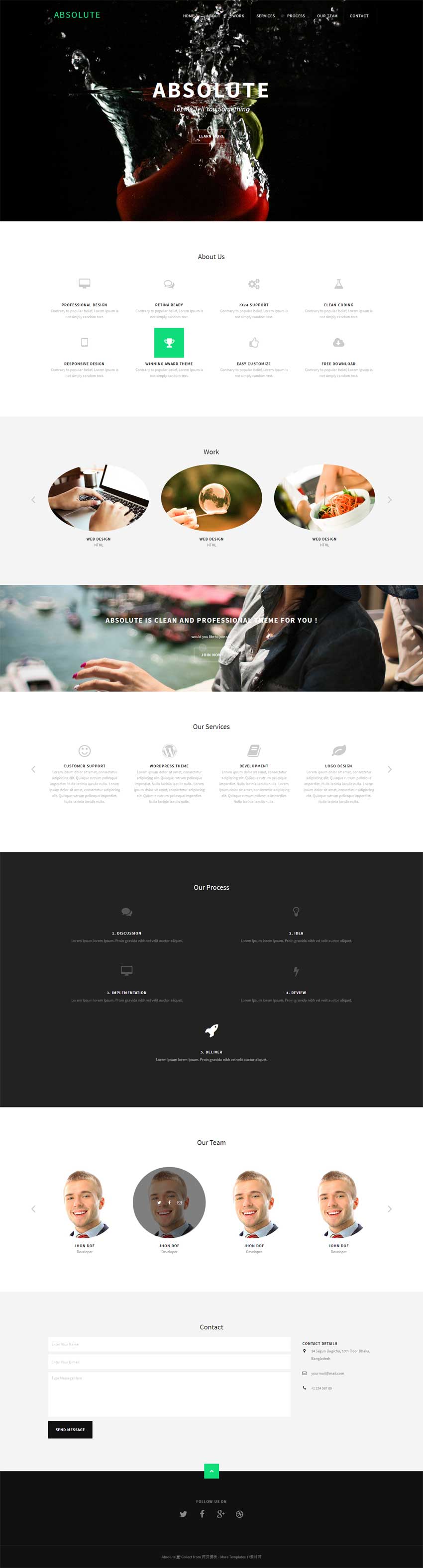 黑色的响应式html5视差滚动单页模板下载_html单页模板插图