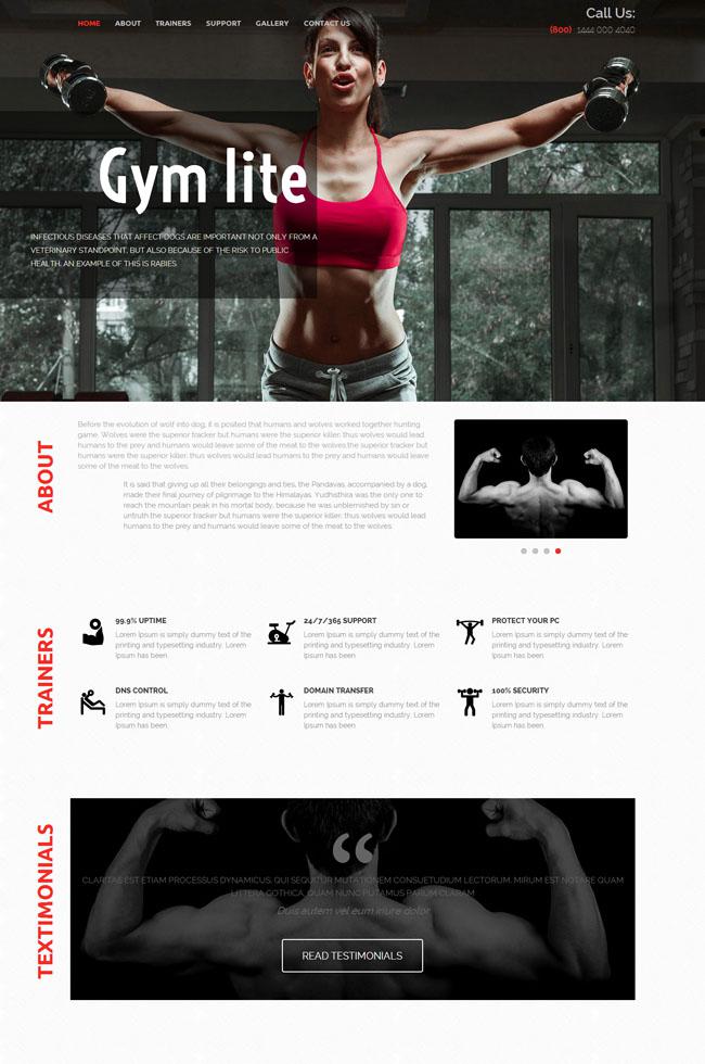 健身运动俱乐部网站模板插图