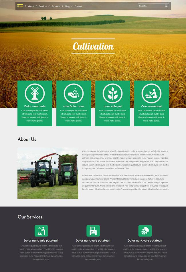 大气农业集团企业CSS3模板插图
