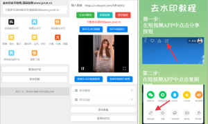 自带多平台解析接口短视频去水印图集水印小程序源码